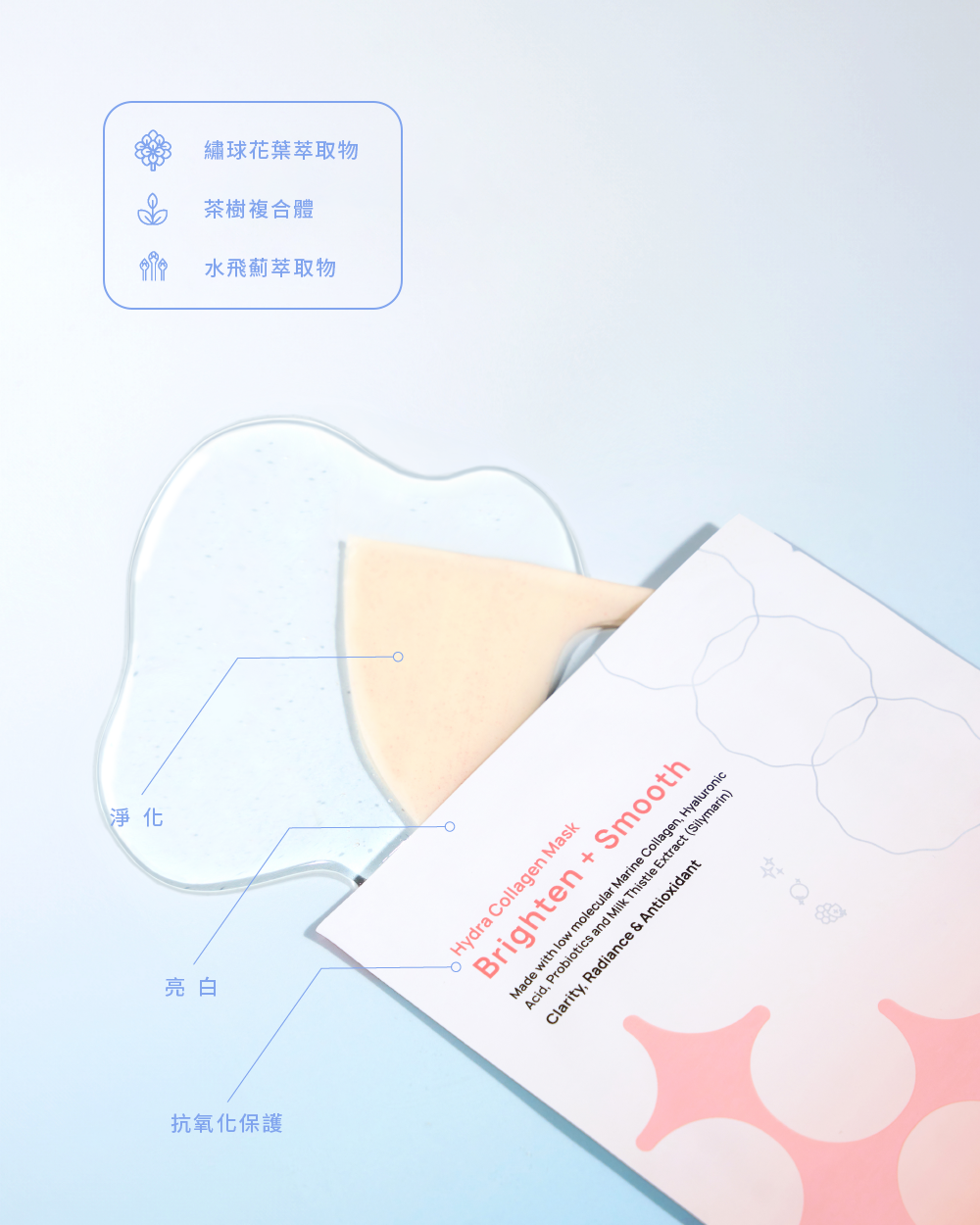 LUMI 水潤膠原蛋白面膜 - 亮白+柔滑 (5 片/盒)