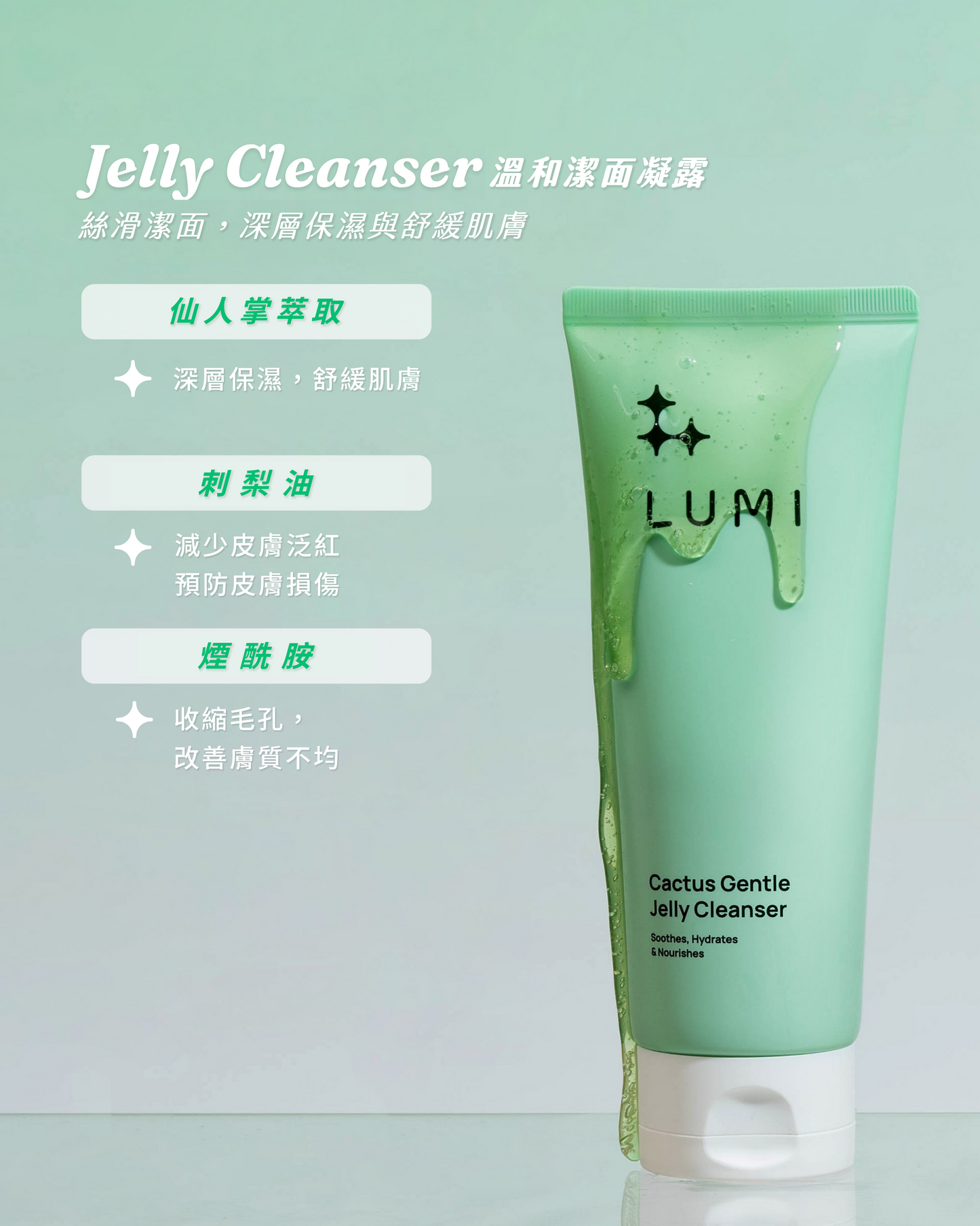 LUMI 仙人掌溫和潔面凝露（120ml）